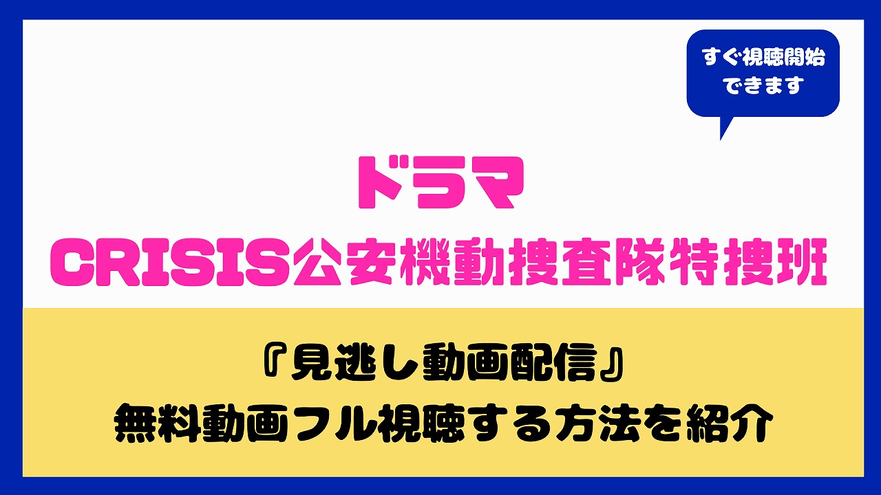 Crisis クライシス 公安機動捜査隊特捜班の再放送はある 動画無料配信フル視聴する方法まとめ Nakaseteの普通が一番むずかしい Crisis クライシス 公安機動捜査隊特捜班の再放送はある 動画無料配信フル視聴する方法まとめ Nakaseteの普通が一番むずかしい